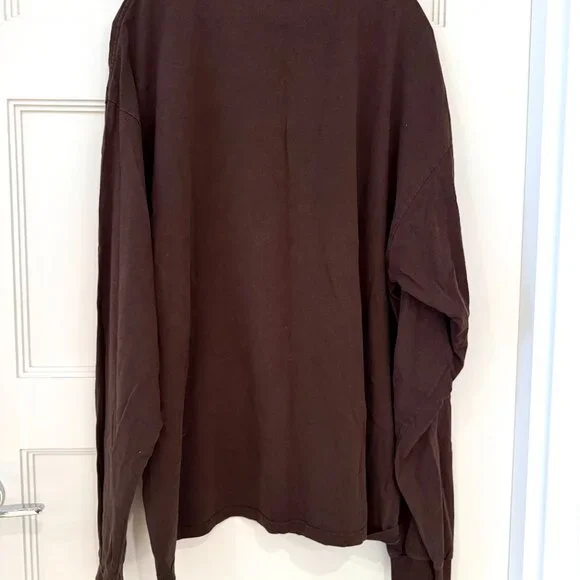 ECU - Size 2X - Santa Fe Imprint Crew-Neck Long-Sleeve T-Shirt, Chocolate Brown - Picture 3 of 4